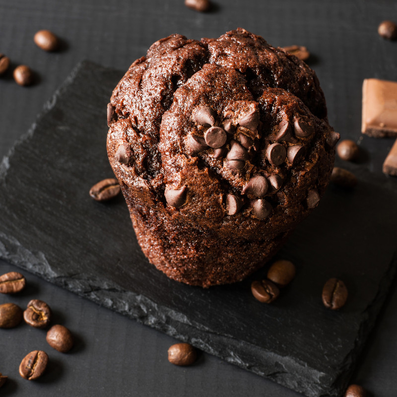 4 Muffins chocolat fourrés au chocolat noisettes